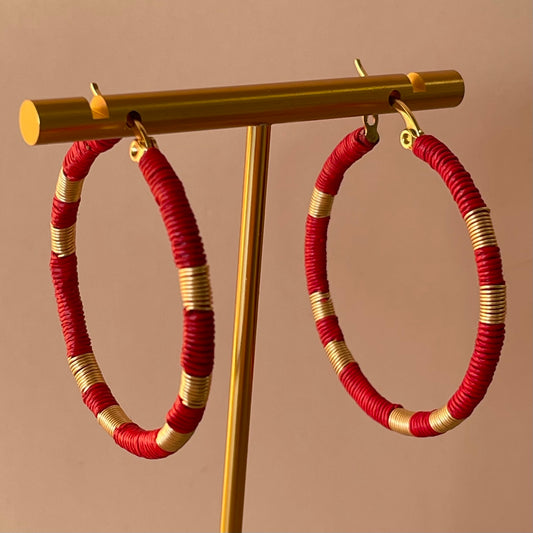 ARRACADAS WERREGUE DROP HOOPS CORAL