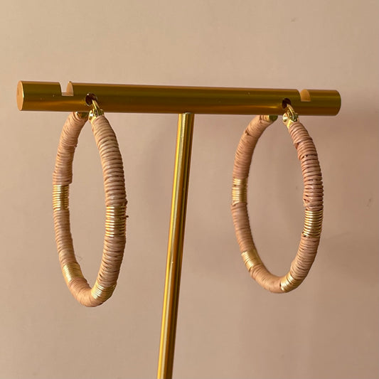 ARRACADAS WERREGUE DROP HOOPS PALO DE ROSA