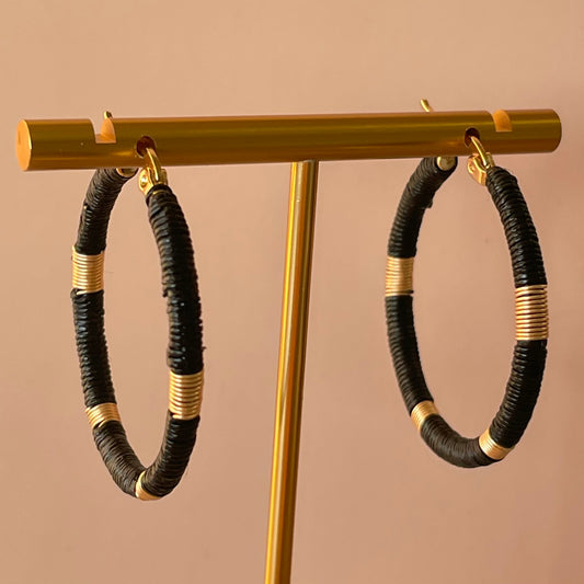 ARRACADAS WERREGUE DROP HOOPS NEGRO