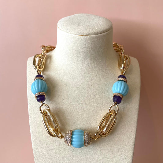 COLLAR ZINA CHAIN TURQUOISE