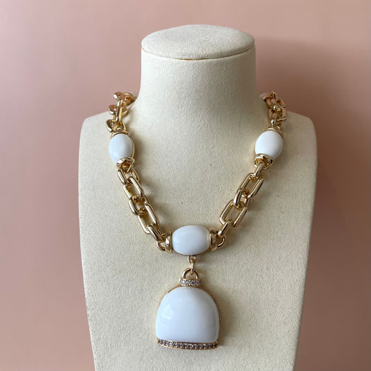 COLLAR CAPRI WHITE AGATE