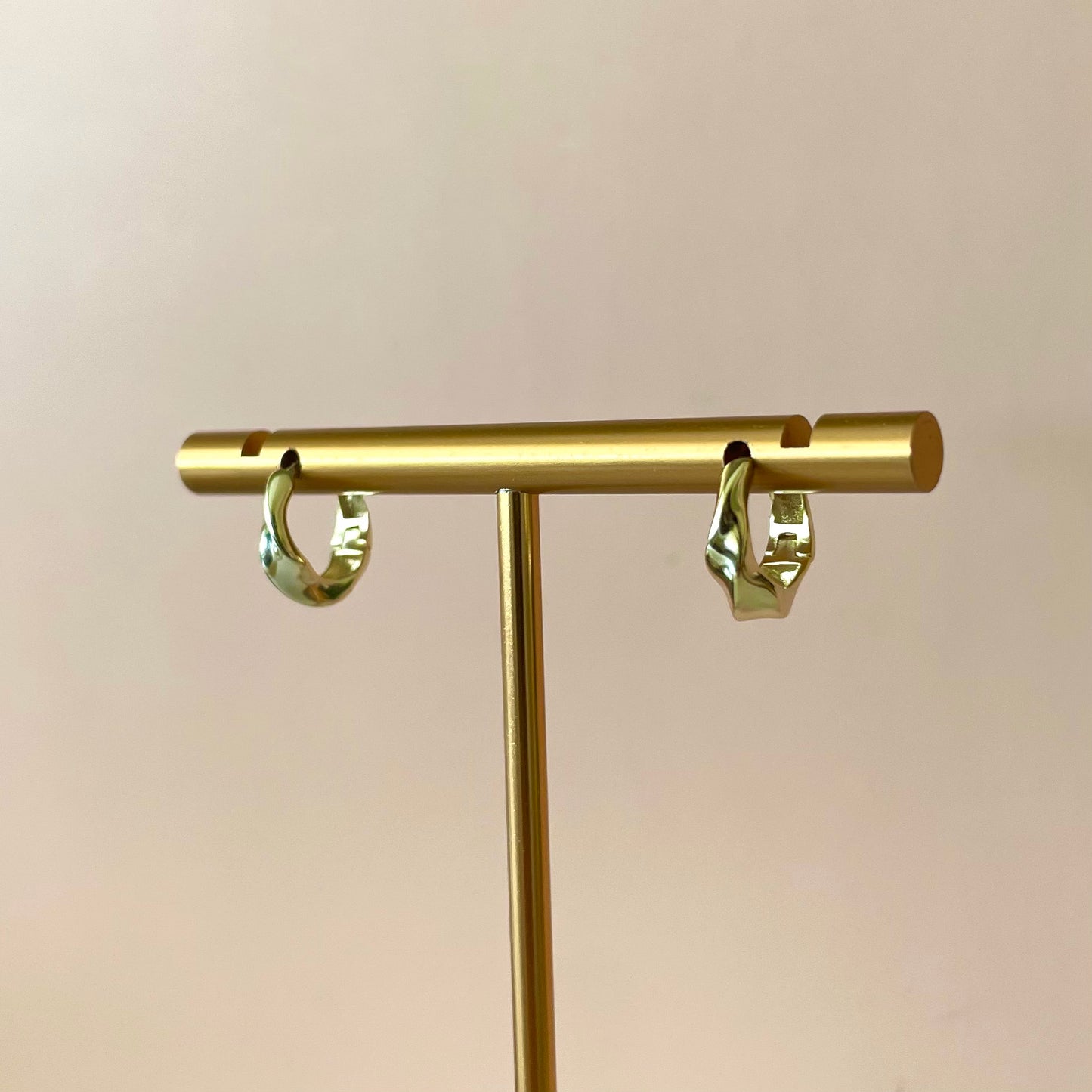 ARRACADAS MINI MARTILLADAS GOLD 925