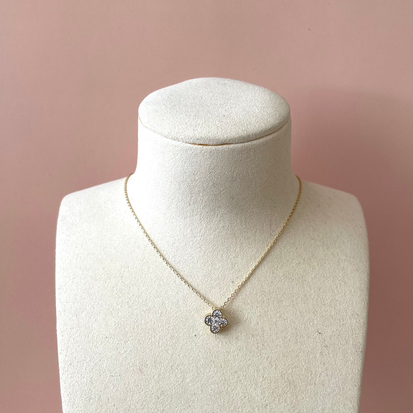 COLLAR TREBOL CUATRO HOJAS ZIRCONIA 925