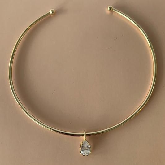 AROS GOLD CON DIJE GOTA ZIRCONIA 925