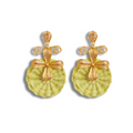 ARETES GARDENIA FLOWER IRACA EARRINGS MOSTAZA
