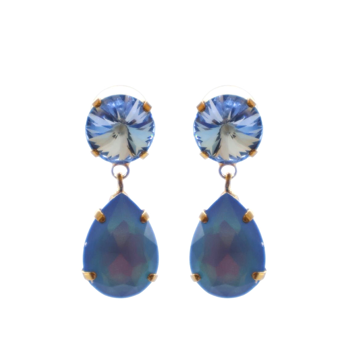 ARETES ROMELIA -AZUL DROP TORNASOL
