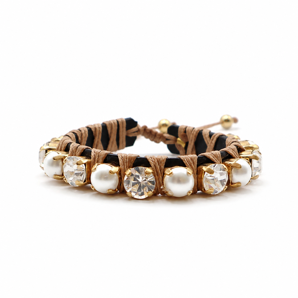 PULSERA FAVORITA PERLAS Y CRISTAL CLEAR