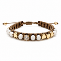 PULSERA FAVORITA MINI CON PIEDRA BLANCA Y CORAZONES -HC