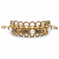 PULSERA ATENAS CRISTAL GRIS Y PERLA