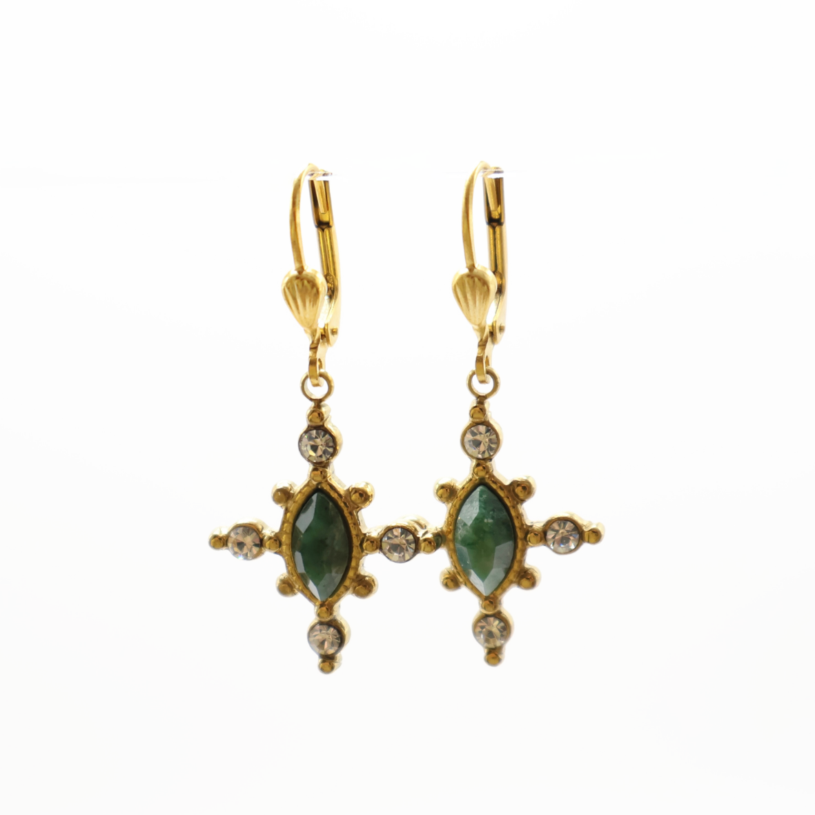ARETE FLOWER CUATRO PUNTAS VERDE