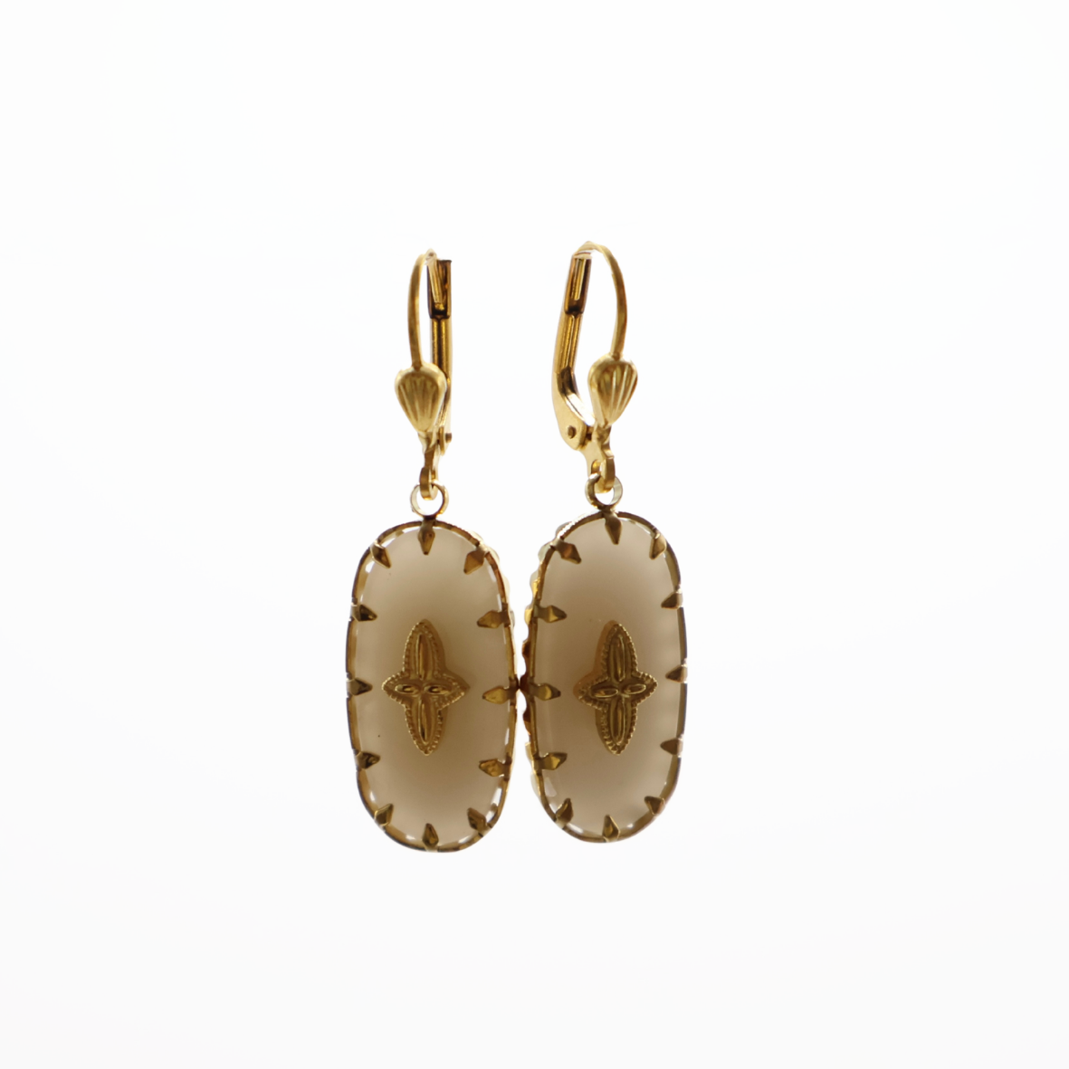 ARETE ALARGADO OPAL CON ESTRELLA GOLD