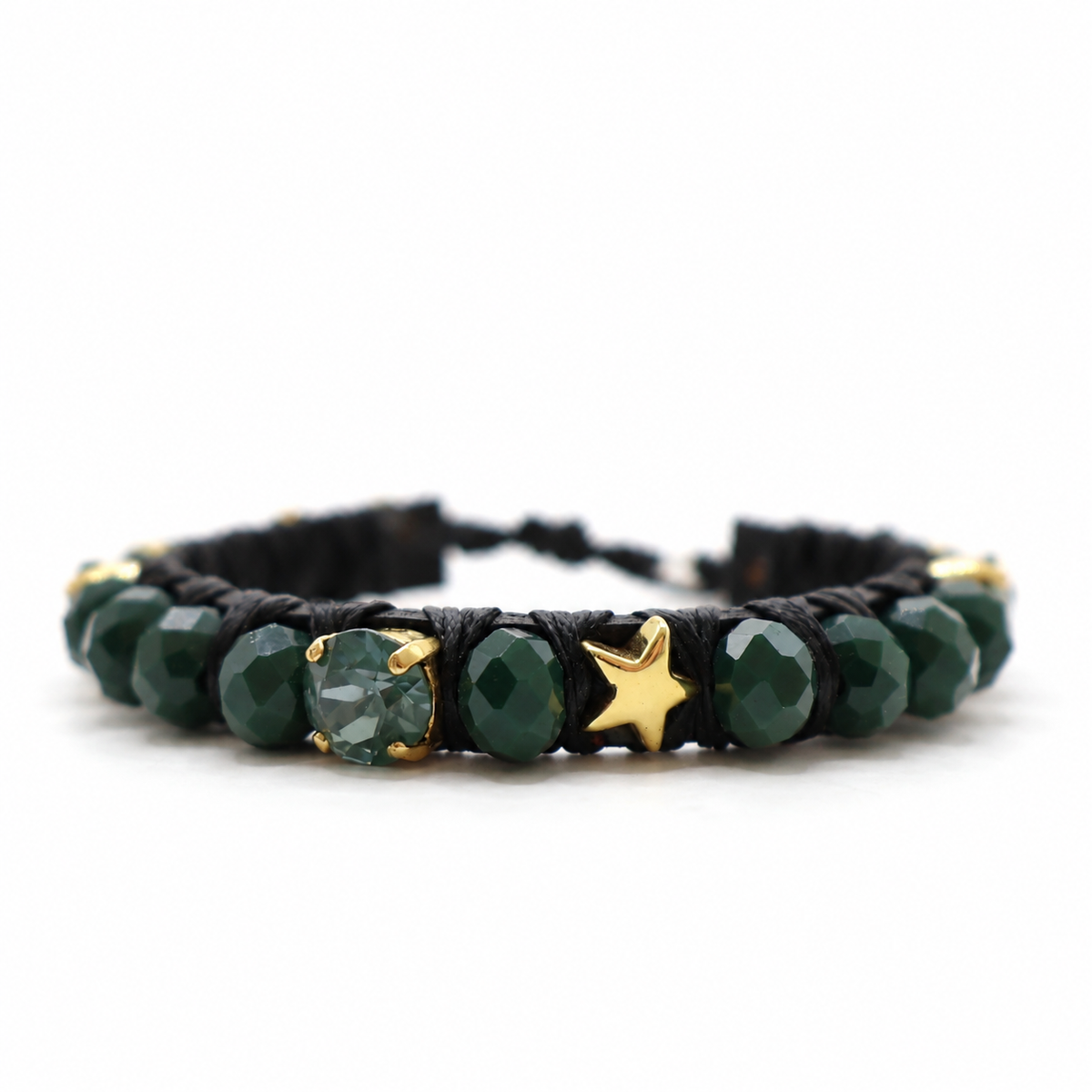 PULSERA FAVORITA PIEDRA VERDE CON ESTRELLA -HN