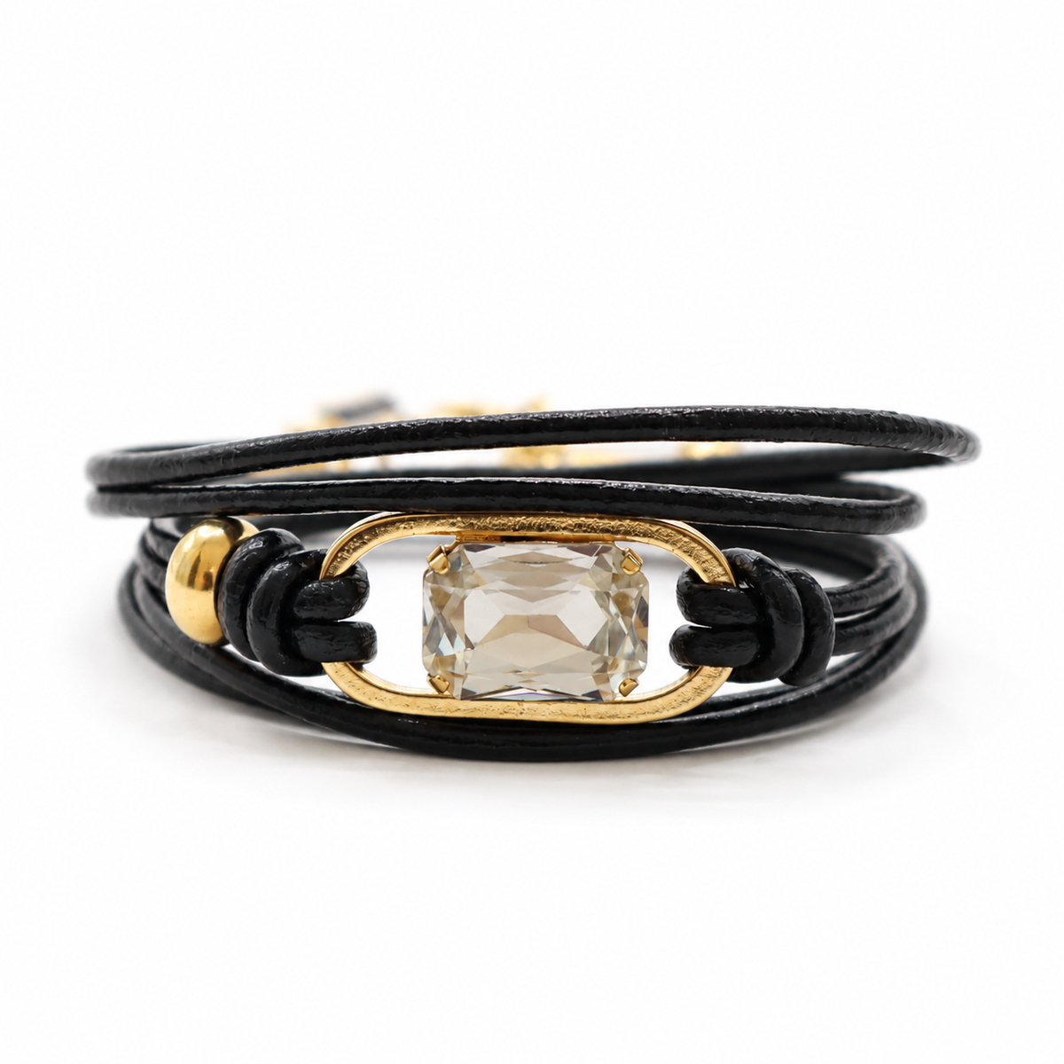 PULSERA ITALIA ENROLLABLE NEGRO CRISTAL GRIS