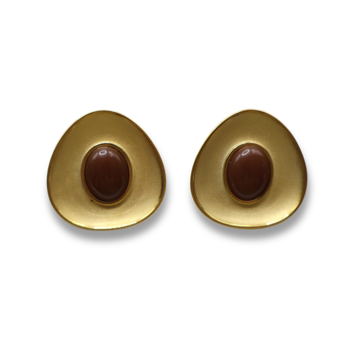 ARETES CECILIA  PIEDRA CAFE IRREGULAR