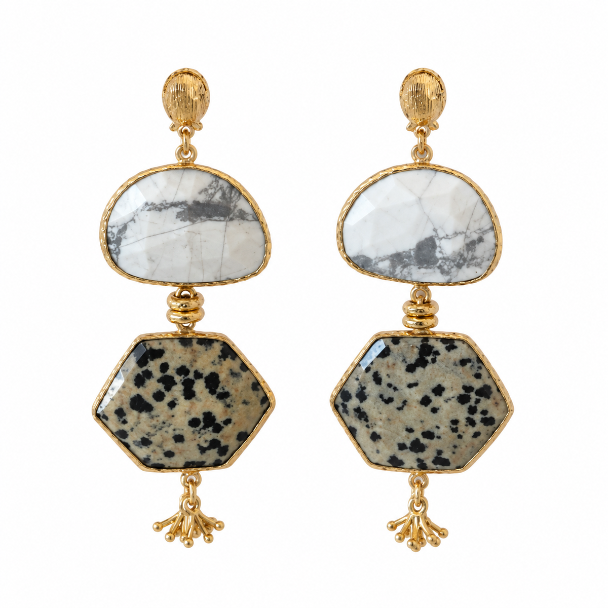 ARETES SILENZA DALMATIAN JASPER