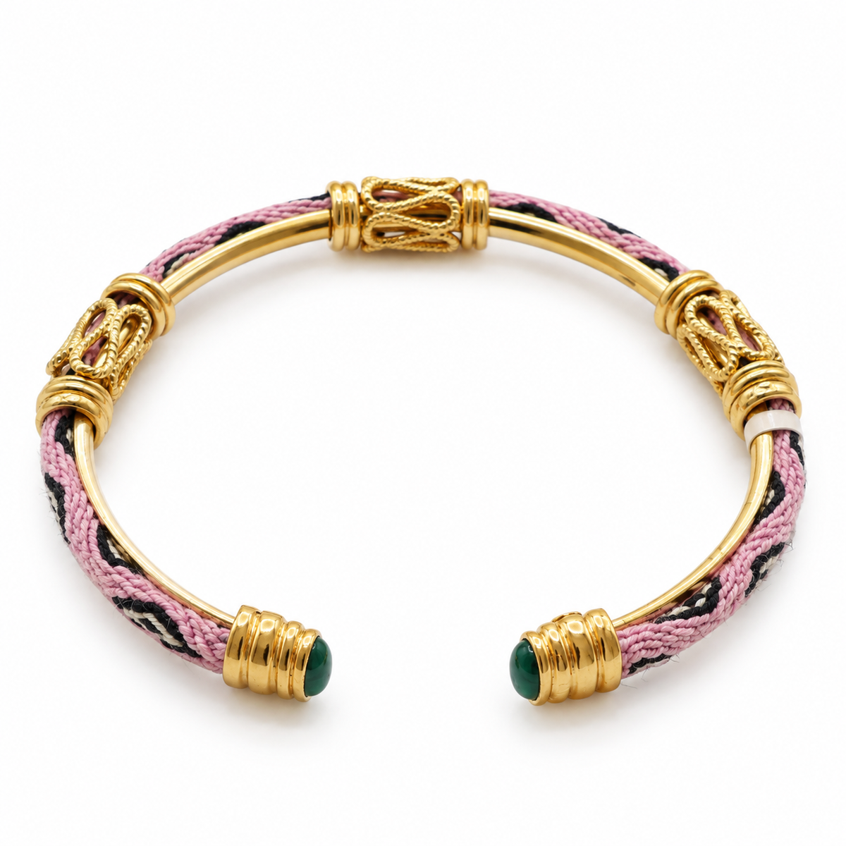 BRAZALETE LIMA ROSA -PIEDRA MALAQUITA