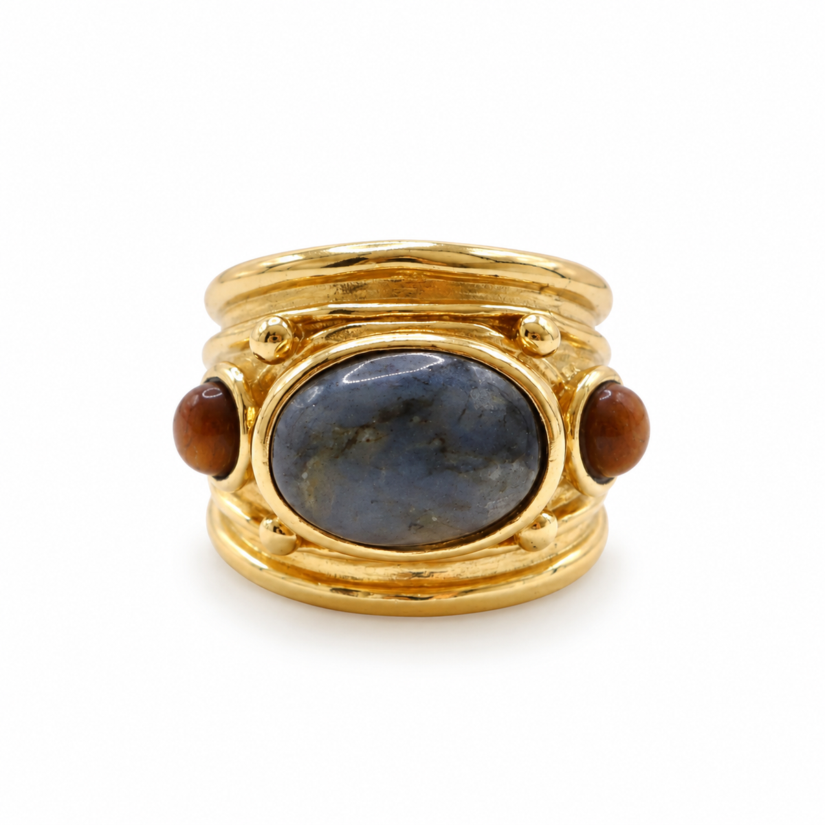 ANILLO SIMONE LABRADORITA GRIS