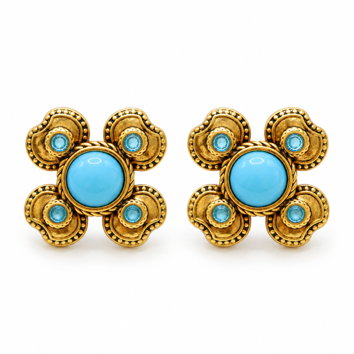 ARETES ISMARA CRUZ TURQUESA