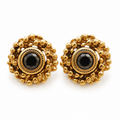ARETES JOANNA DORADO NEGRO