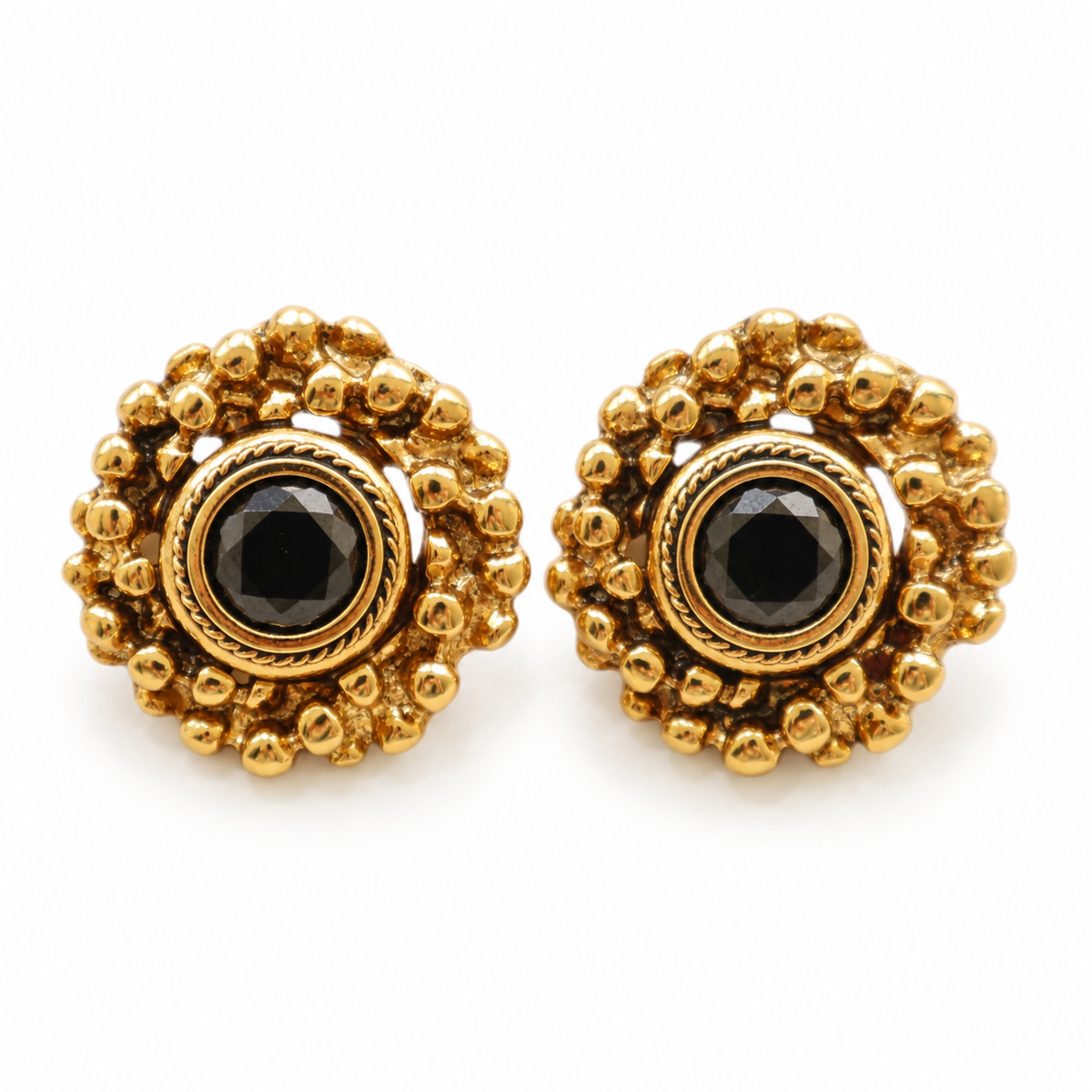 ARETES JOANNA DORADO NEGRO