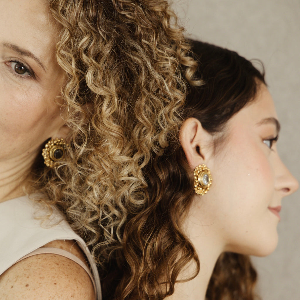 ARETES JOANNA VINTAGE -GOLD CLEAR
