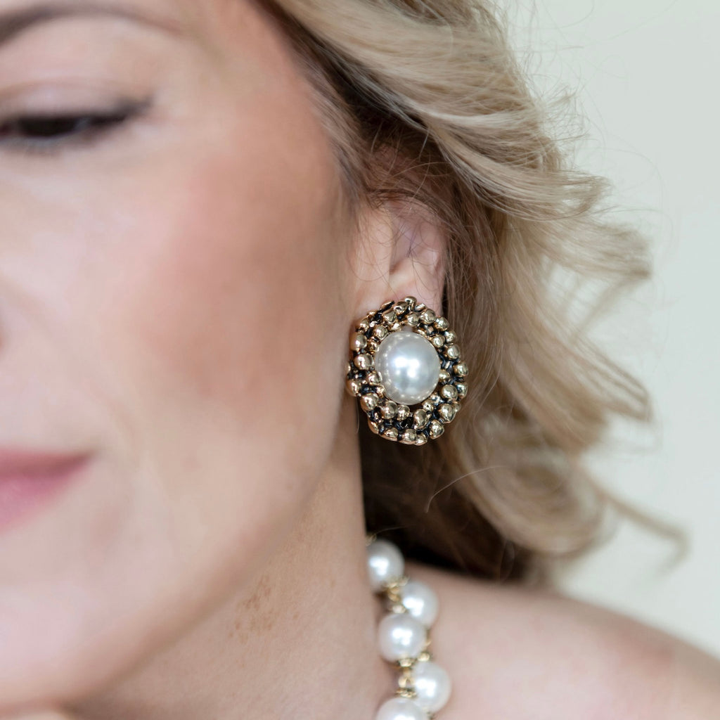 ARETES JOANNA VINTAGE -GOLD PERLA