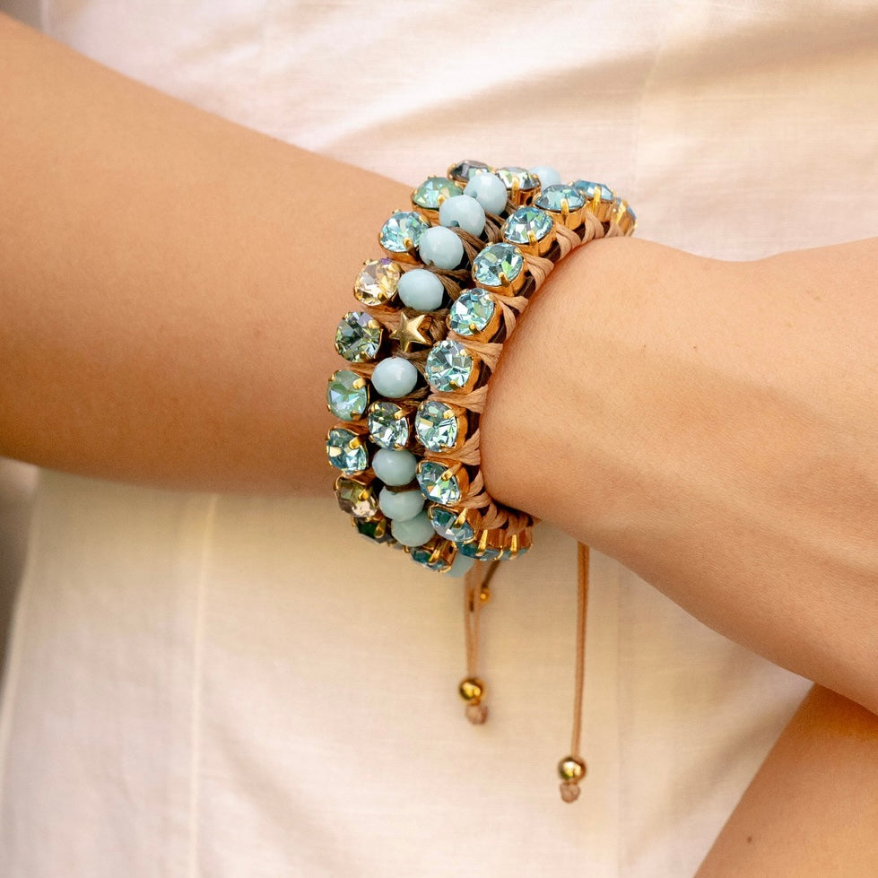 PULSERA FAVORITA PIEDRA AZUL CELESTE -HC