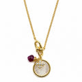 COLLAR CON MEDALLA VIRGEN OVAL Y CHARM TINTO