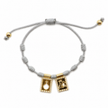 PULSERA ESCAPULARIO MARCO PERLITAS CON HILO GRIS