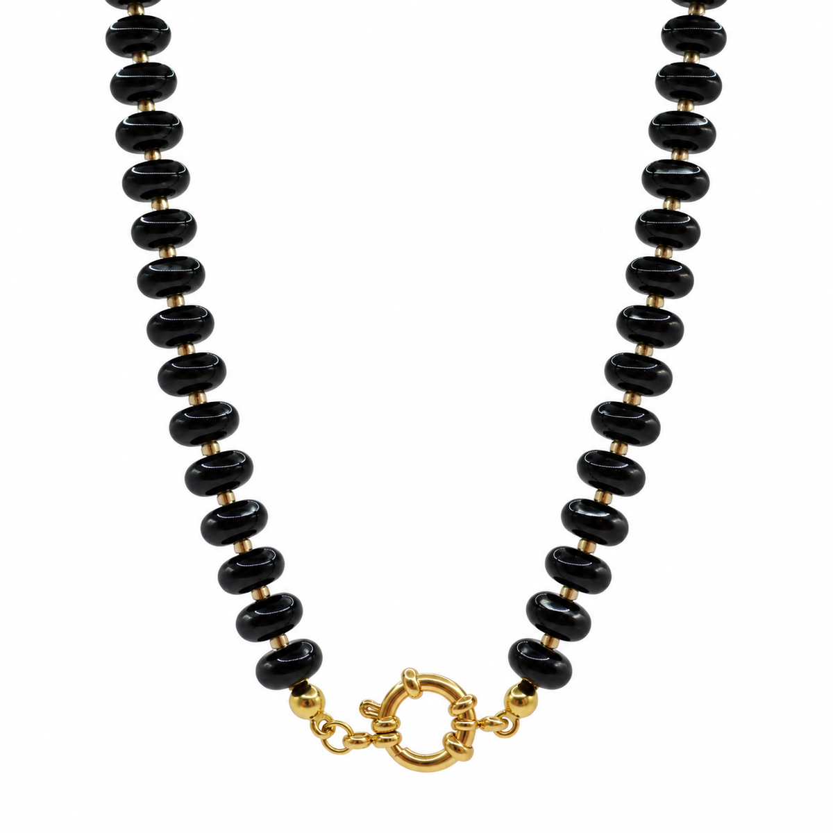 COLLAR MINI MOROCCO NEGRO CON ARO