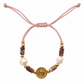 PULSERA TAMBOR CON PIEDRAS FACETADA ROSA