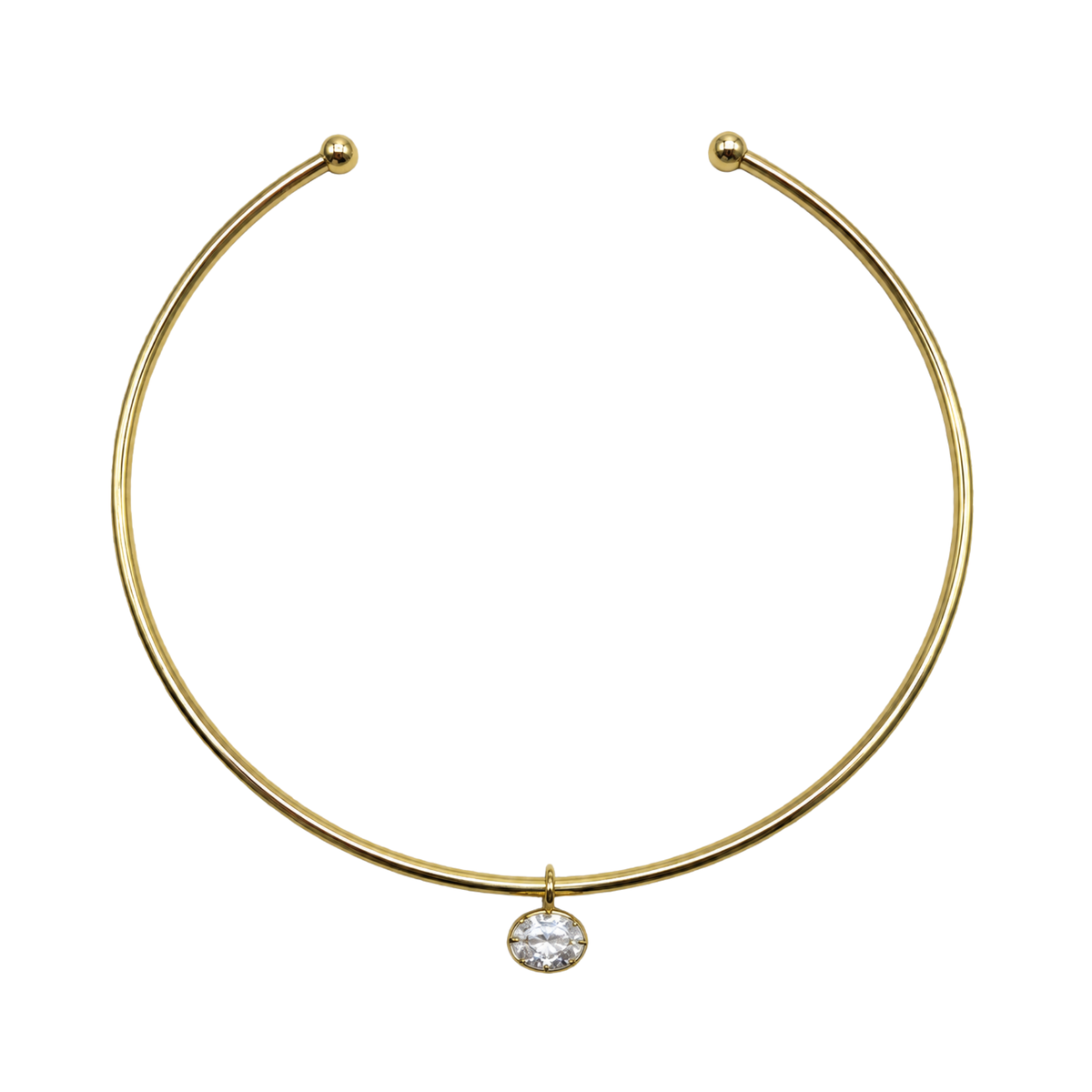 COLLAR GOLD CON DIJE OVAL ZIRCONIA 925
