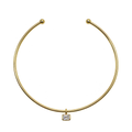 COLLAR GOLD CON DIJE BAGUETTE ZIRCONIA 925