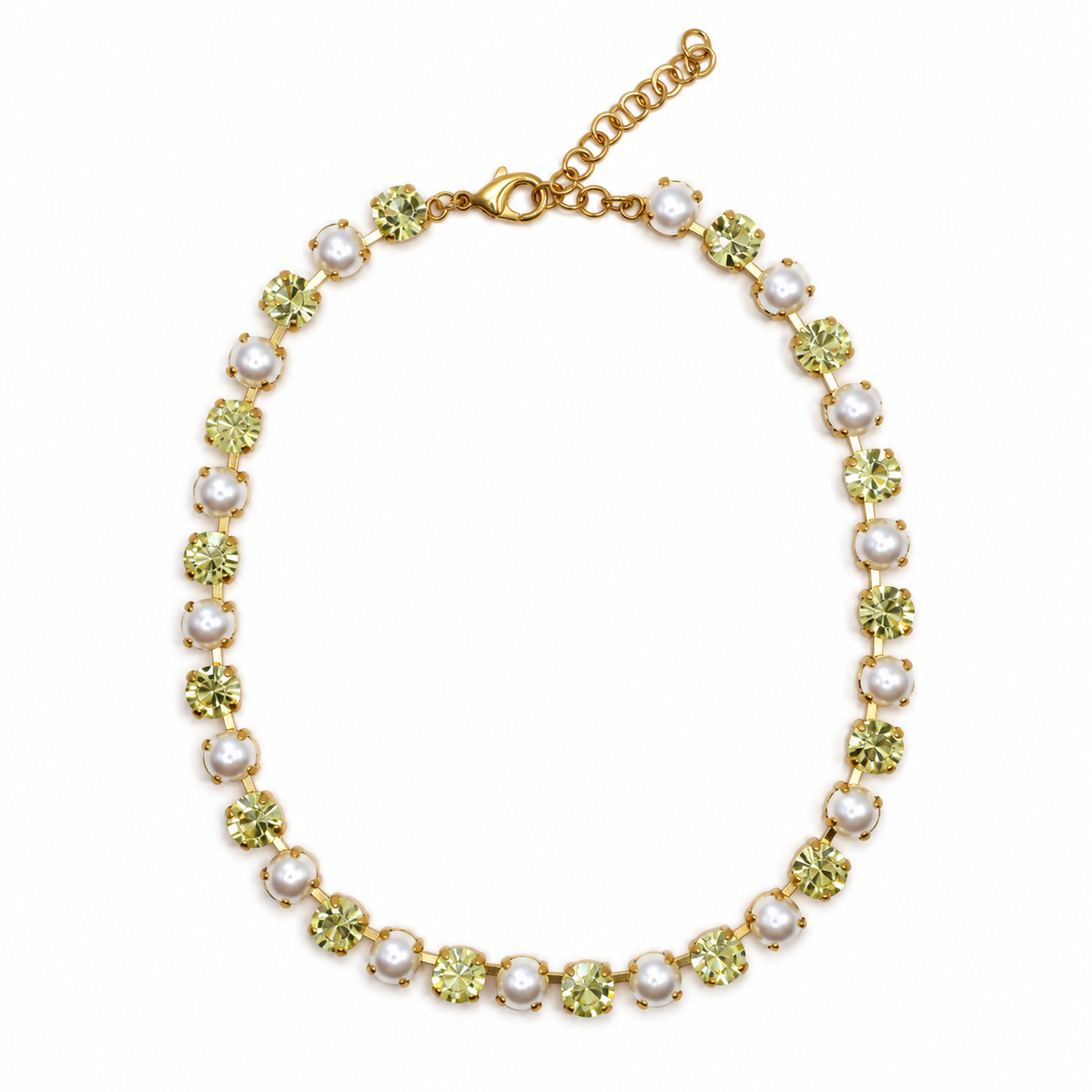 COLLAR SHINE PERLA Y CRISTAL AMARILLO