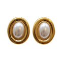 ARETES OVAL GRANDES CON PERLA