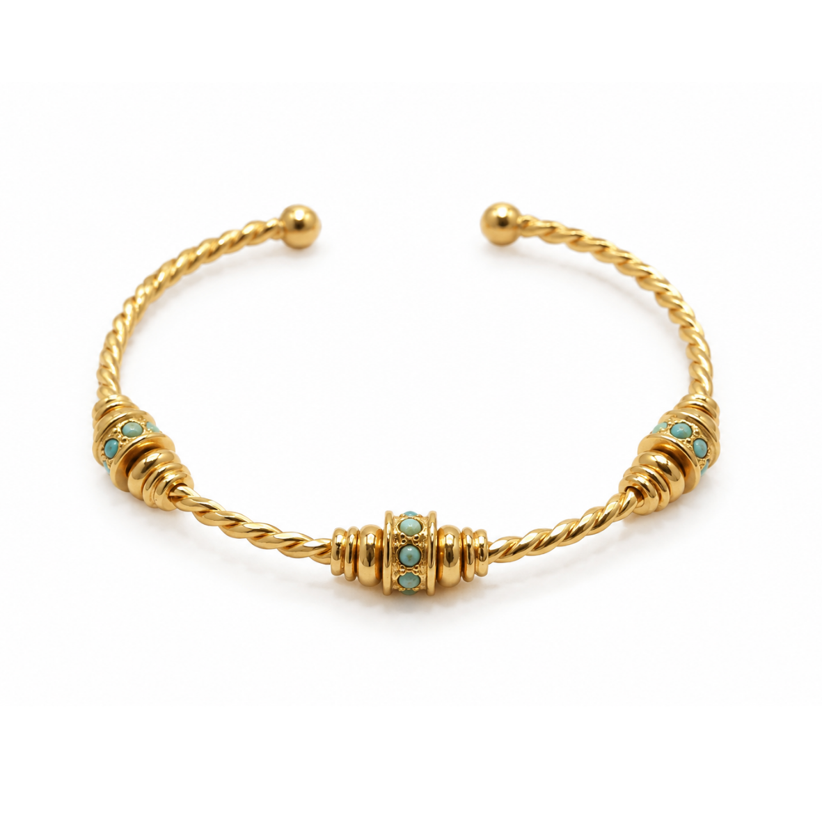 BRAZALETE JONC TORSAL -TURQUESA