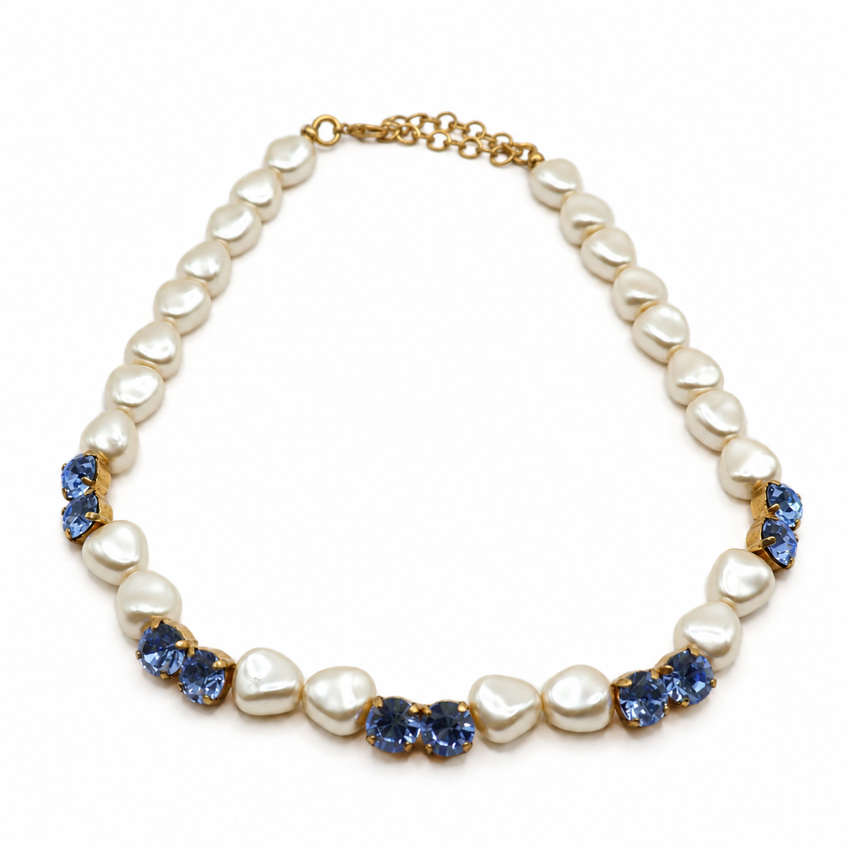 COLLAR ISABEL PERLAS CRISTAL AZUL