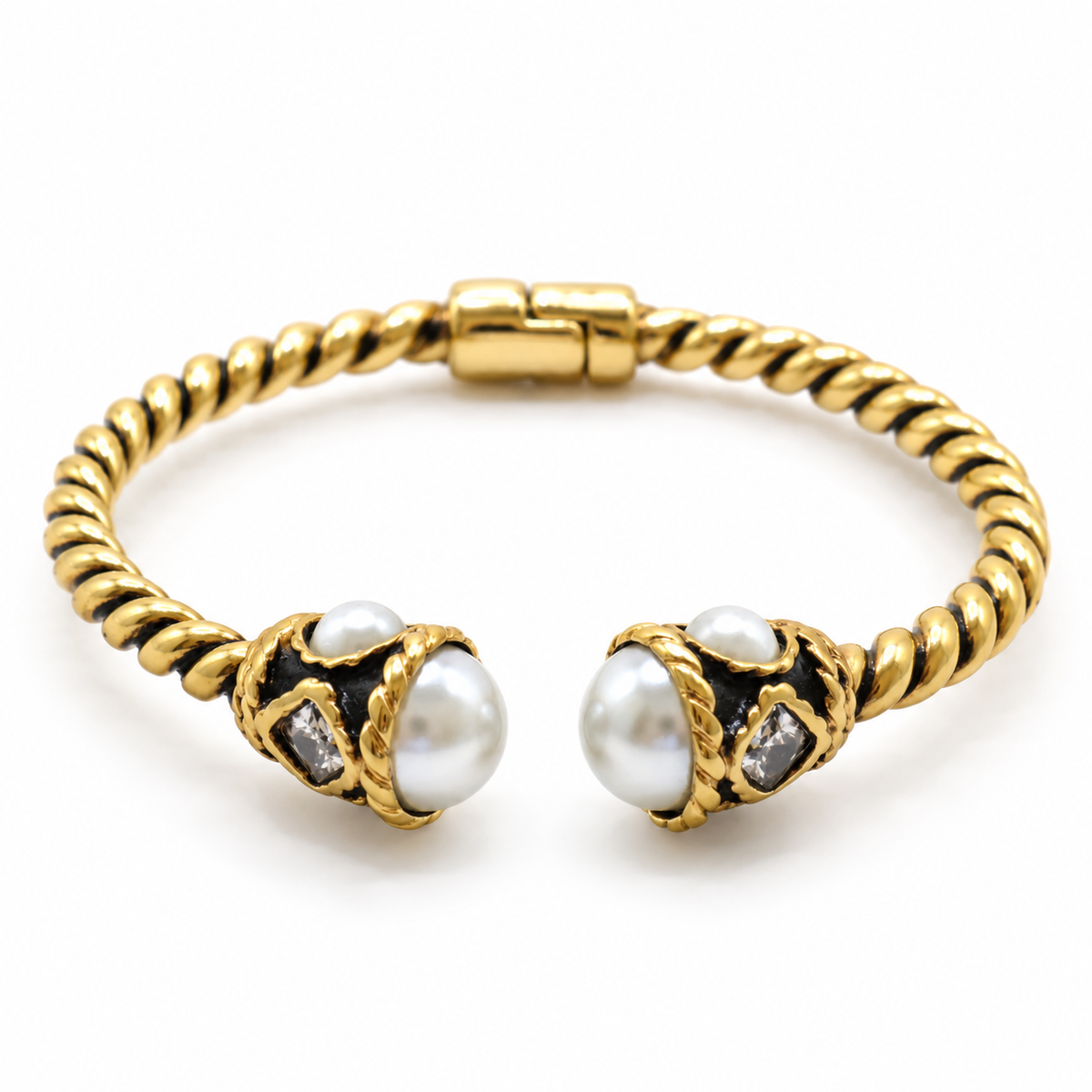 BRAZALETE CON NEGRO Y PERLA