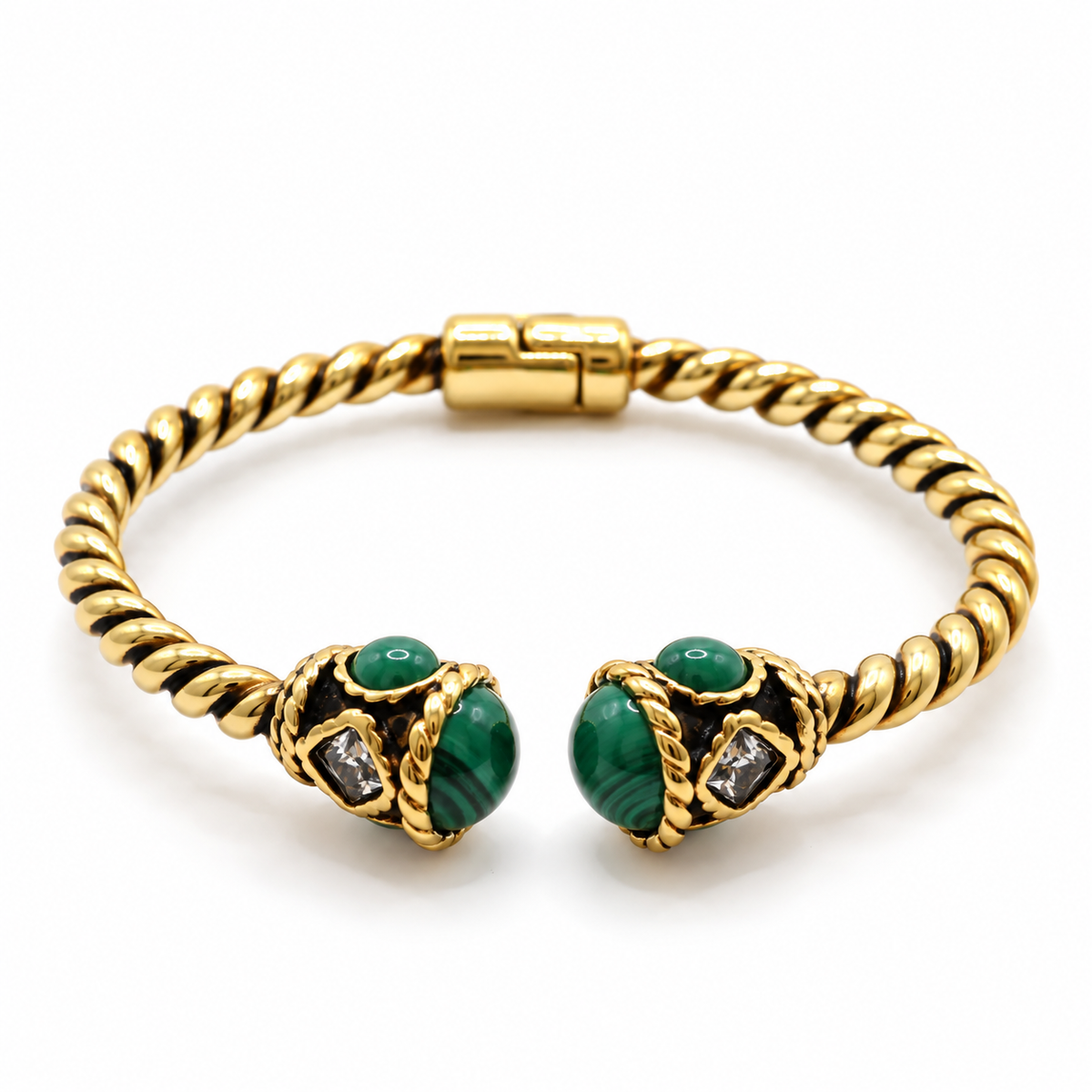 BRAZALETE CUFF MALAQUITA