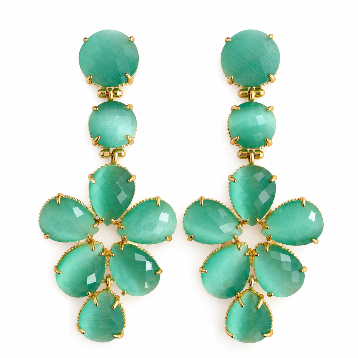 ARETES FLOR - AQUA