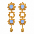 ARETES DULCINEA FLOWER EARRINGS AZUL
