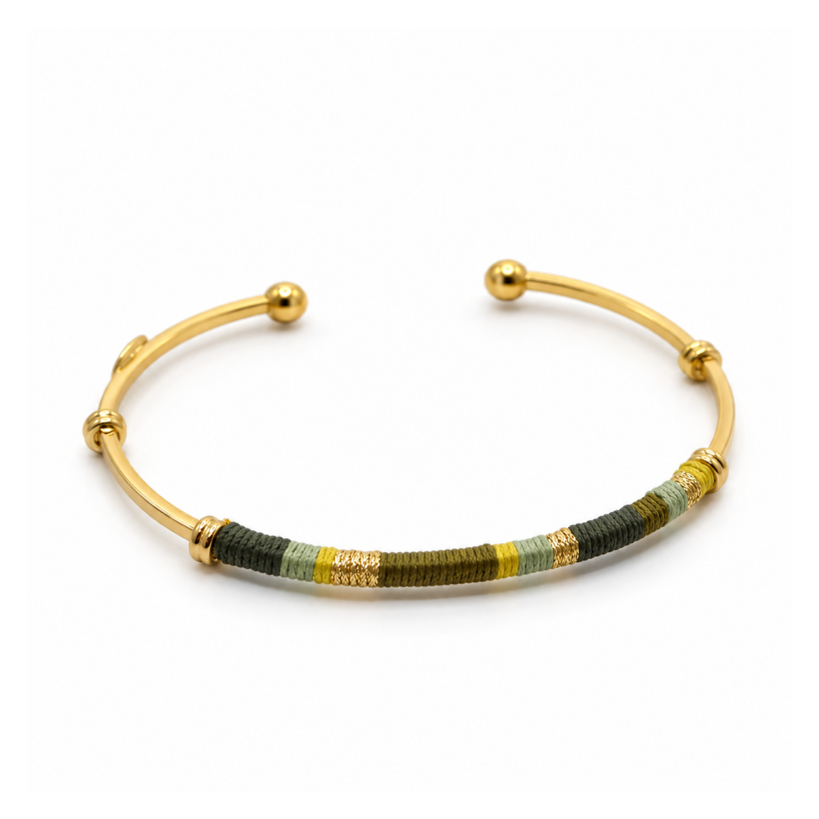 BRAZALETE ZANZIBAR GOLD -MIX VERDE