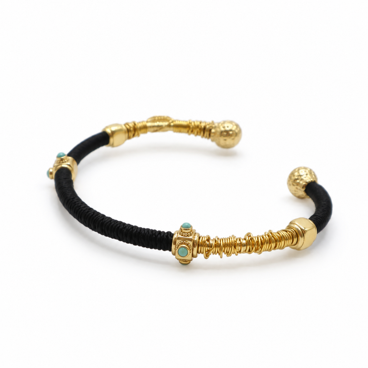 BRAZALETE ZANZIFULL NEGRO -TURQUESA
