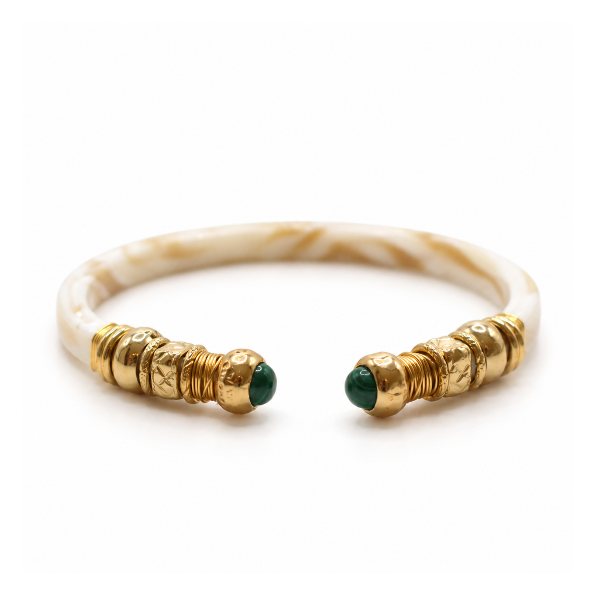 BRAZALETE SARI IVORY AROS -MALAQUITA
