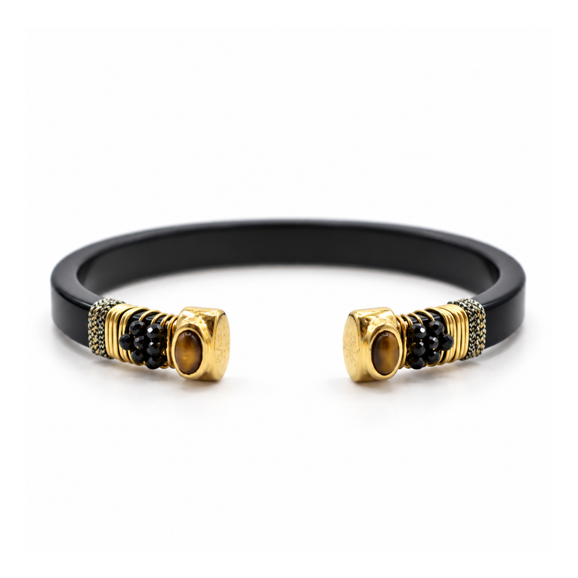 BRAZALETE SARINA NEGRO -OJO DE TIGRE