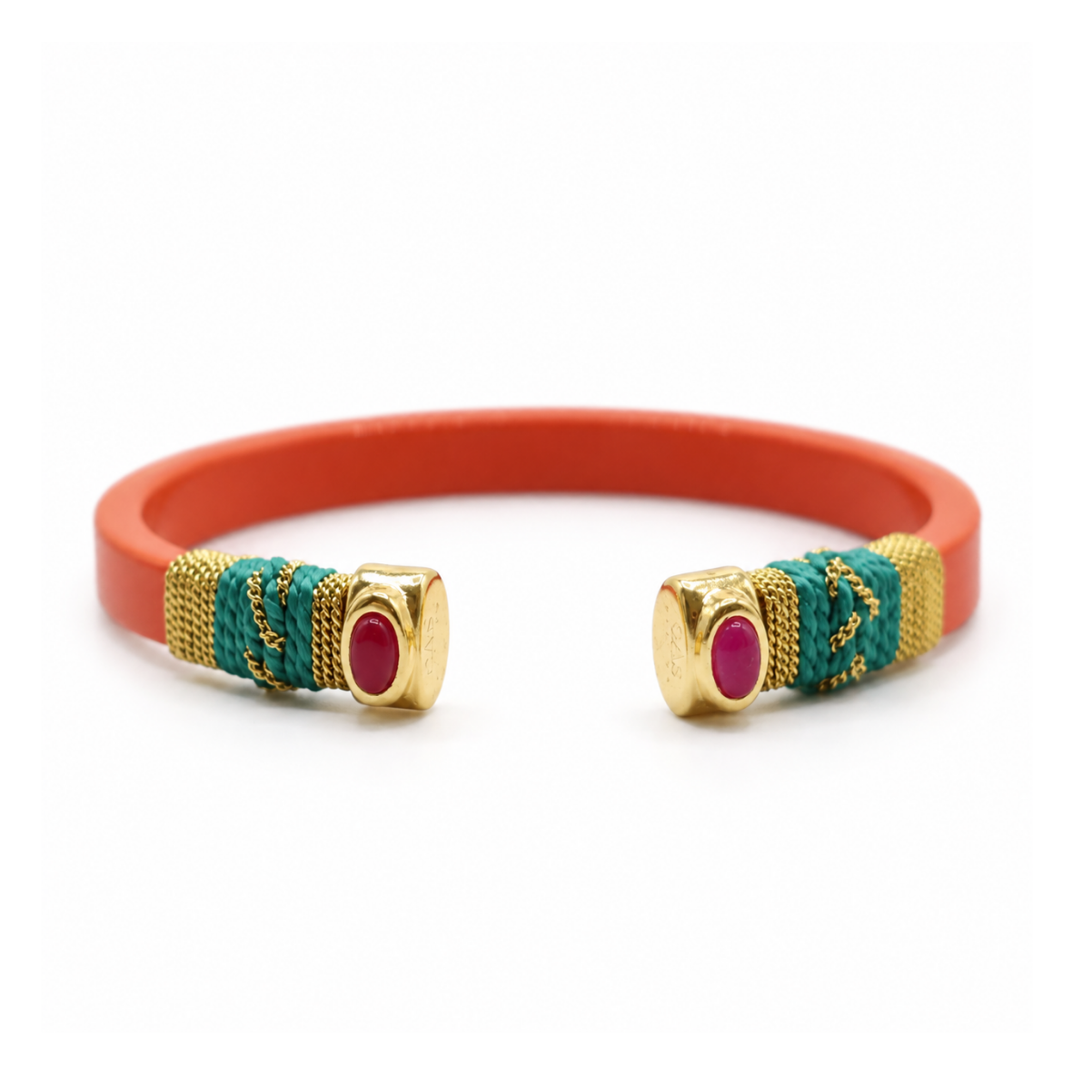 BRAZALETE SARINA NARANJA HILO TURQUESA