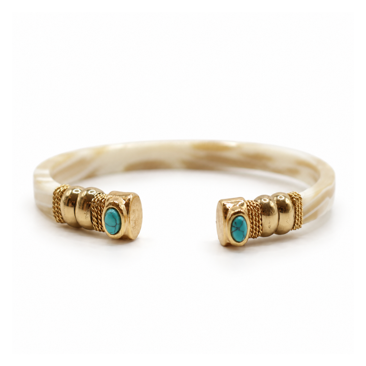BRAZALETE SARINA IVORY AROS - CUARZO TURQUESA