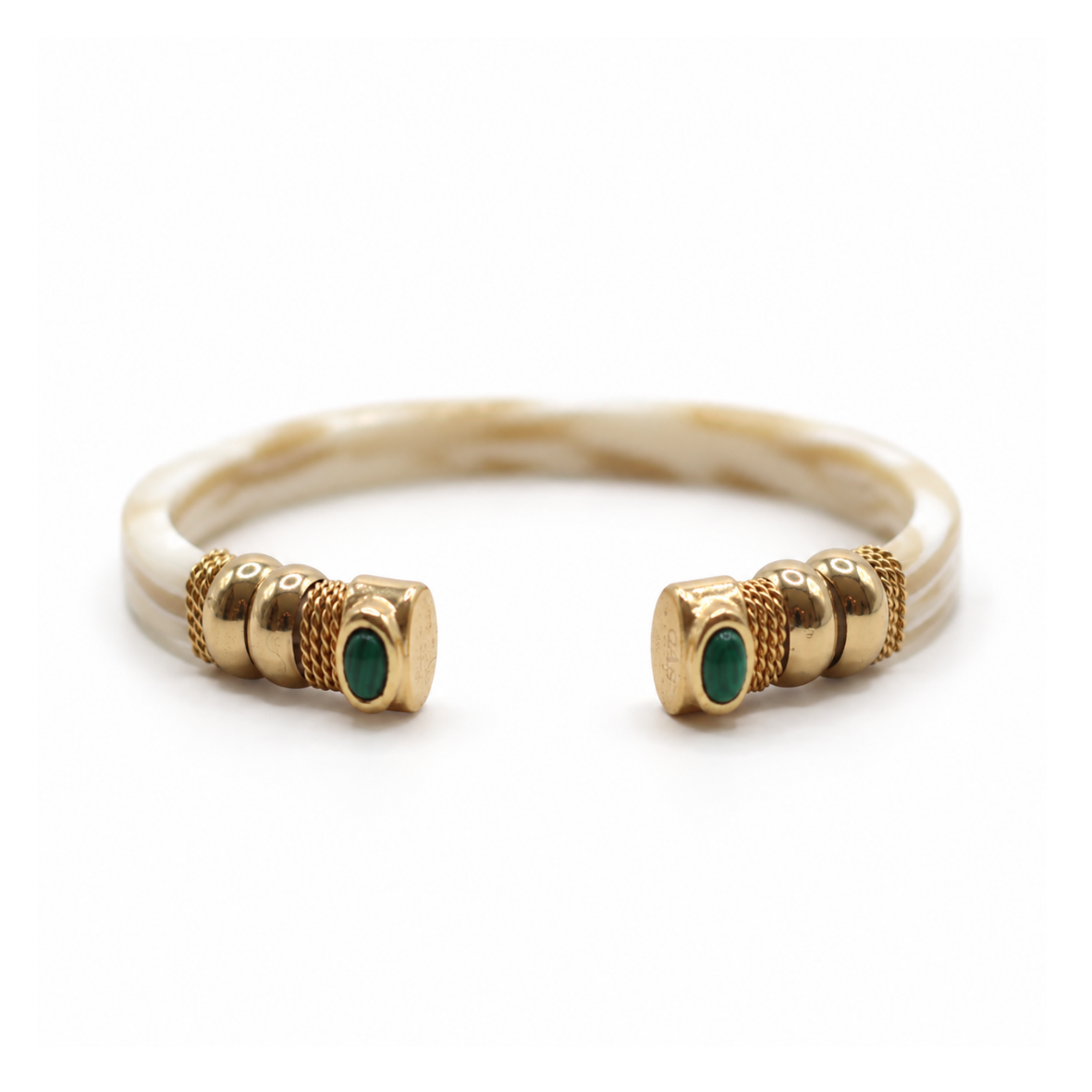 BRAZALETE SARINA IVORY AROS - CUARZO MALAQUITA