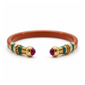 BRAZALETE SARI NARANJA QUEMADO - ROSA FUCSIA