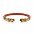 BRAZALETE SARI NARANJA QUEMADO -CADENAS Y OJO DE TIGRE